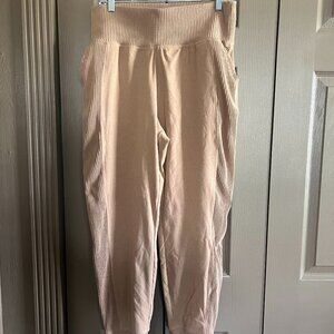 Tan Champion High-Waisted Joggers